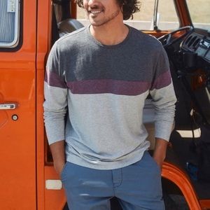 Marine Layer Jacob Crew Long Sleeve Shirt in Size M